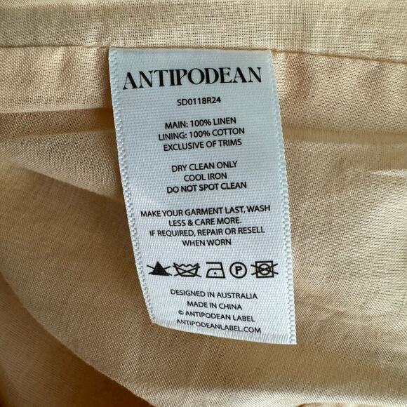 Antipodean Gaia T Back Mini Dress Sleeveless Linen Size AU 6 / US 2 - Picture 13 of 13